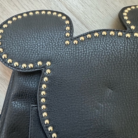 DISNEY 90th Anniversary DANIELE GOLD COLLECTION Blk pebbled leather bkpk